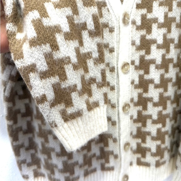 Houndstooth ASOS DESIGN knitted plush cardigan in geo design XL - Picture 4 of 8